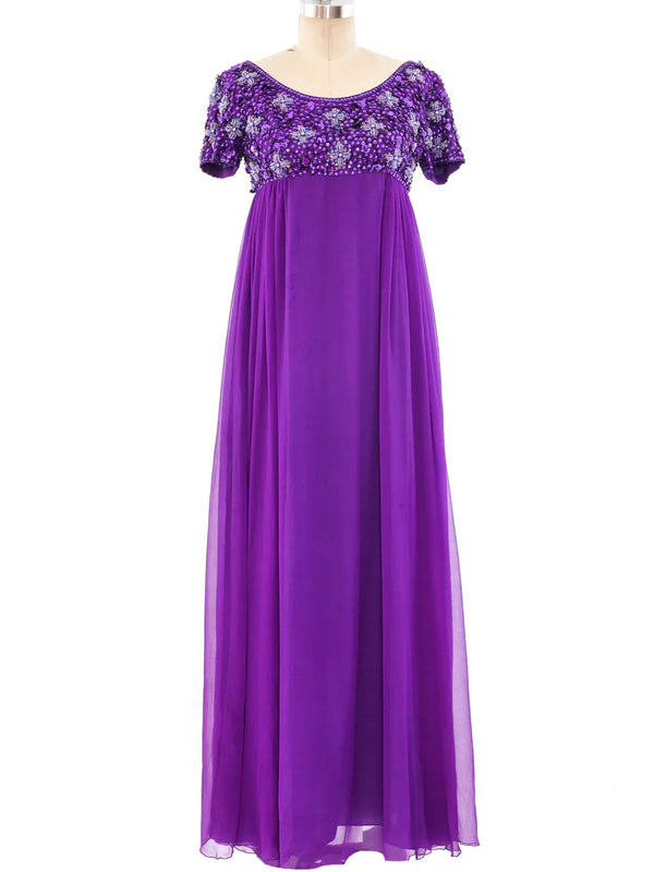 1960's Violet Chiffon Cocktail Dress Dress arcadeshops.com