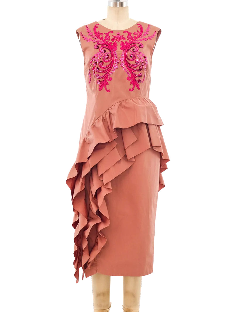 Dries Van Noten Embellished Ruffle Dress Dress arcadeshops.com