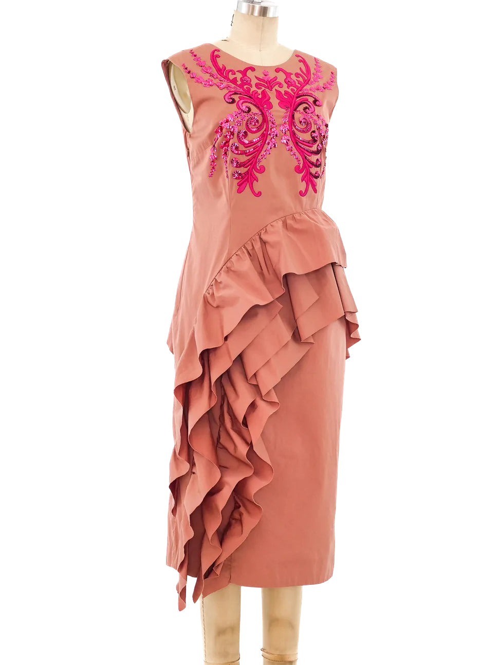 ワンピース DRIES VAN NOTEN PETTICOAT DRESS WITH RUFFLES Dries Van Noten Embellished Ruffle Dress