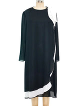 Black and White Silk Chiffon Dress Dress arcadeshops.com
