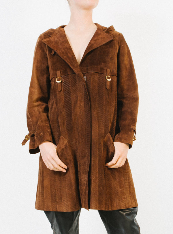 Gucci Herringbone Suede Coat Outerwear arcadeshops.com