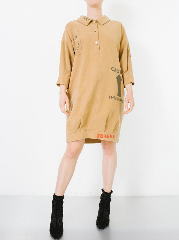 Moschino Freight Printed Camel Dress Dress arcadeshops.com