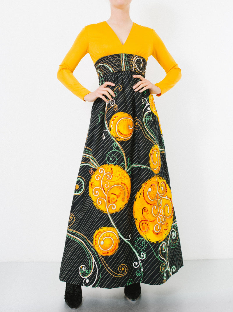 Handpainted Quilted Maxi Dress Dress arcadeshops.com