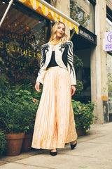 Adolfo Peach Silk Palazzo Pants Bottom arcadeshops.com