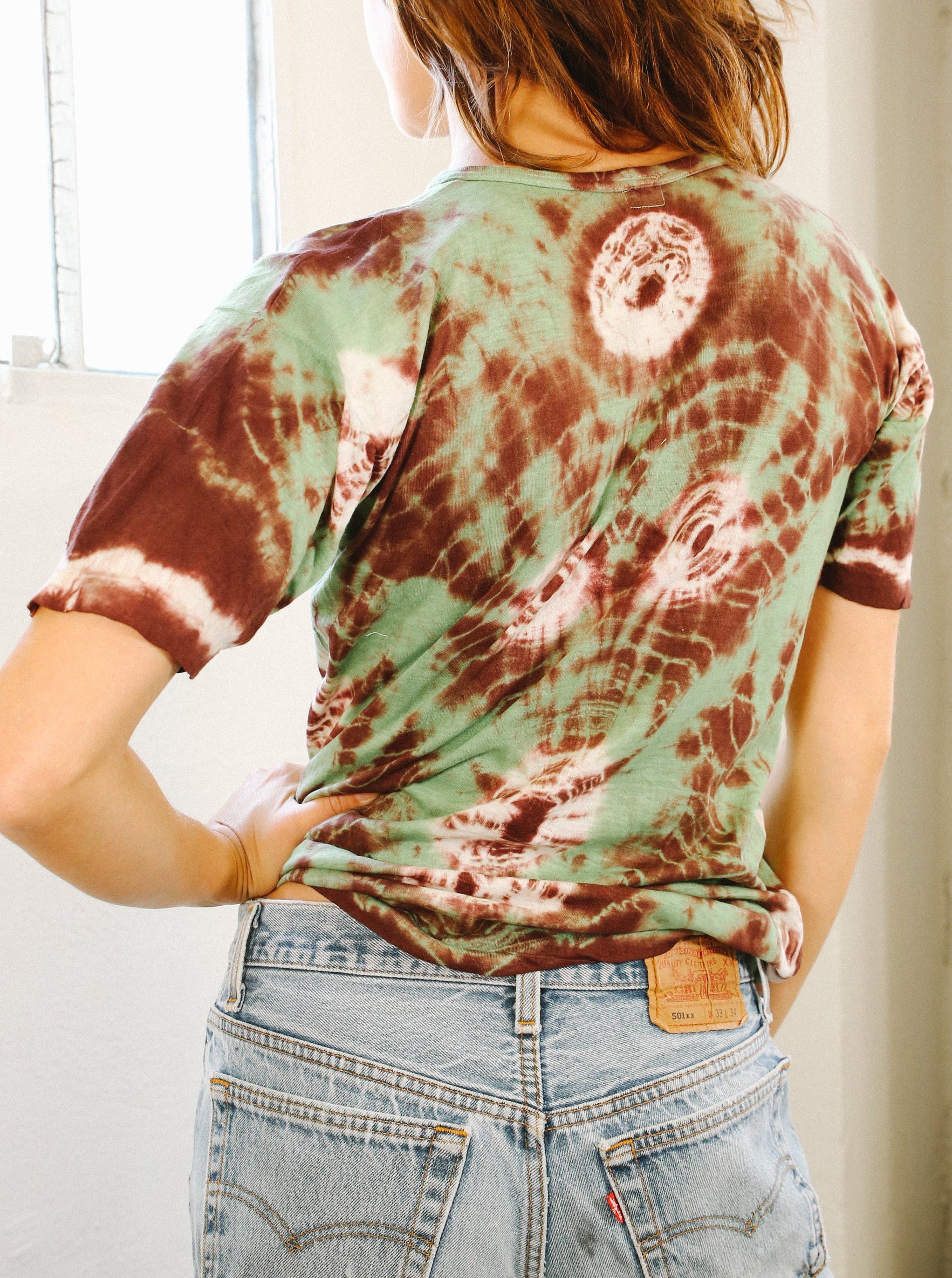 1970's Moss Tie Dye Henley