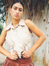 Gianfranco Ferre Buckled Cargo Sleeveless Shirt Top arcadeshops.com