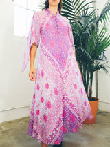 Floral Block Printed Indian Caftan Dress arcadeshops.com