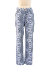Gianni Versace Swirl Print Jeans Bottom arcadeshops.com