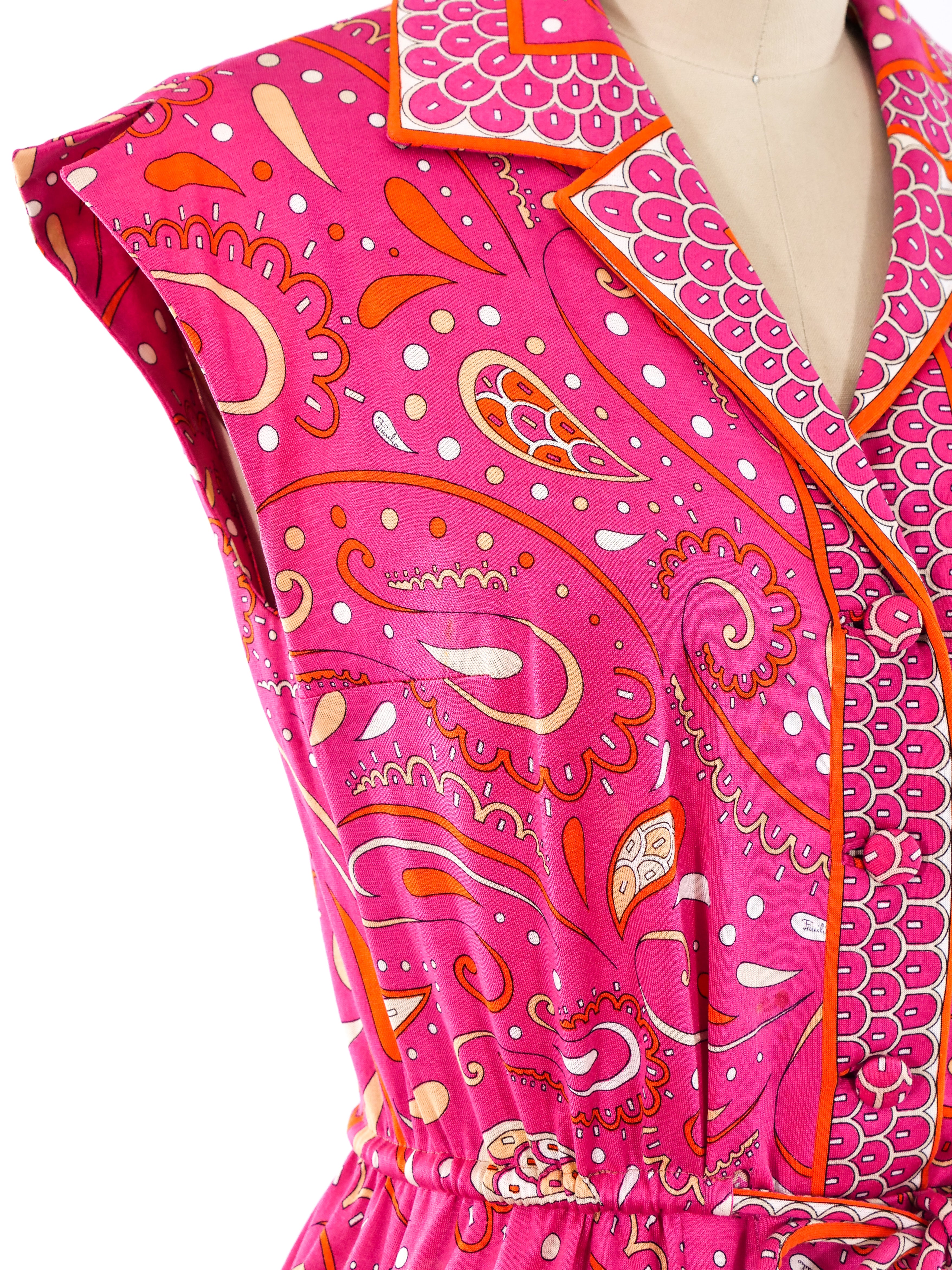 1960's Emilio Pucci Paisley Printed Sleeveless Dress