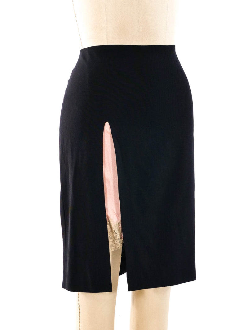 Jean Paul Gaultier Exposed Slip Black Skirt Bottom arcadeshops.com