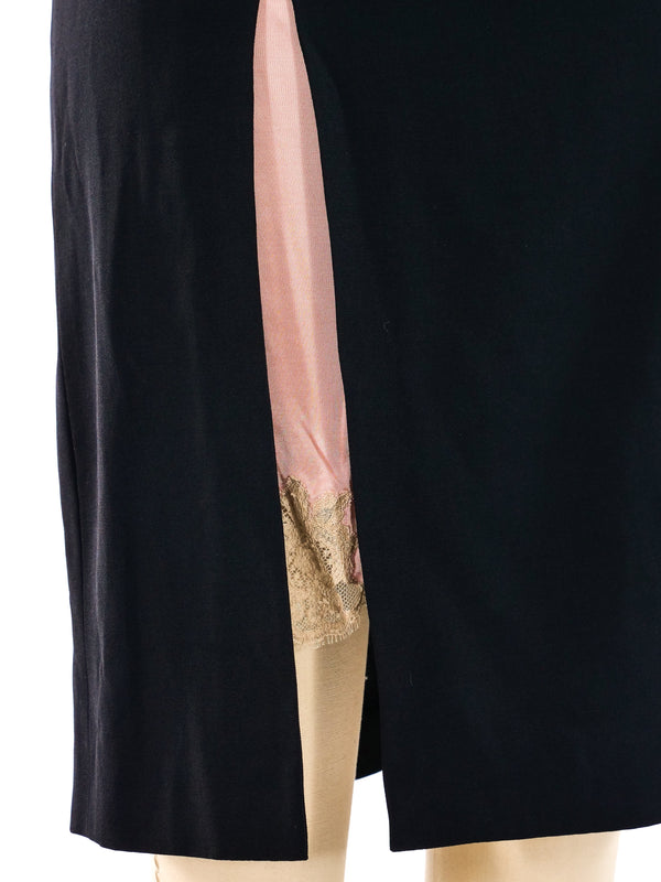 Jean Paul Gaultier Exposed Slip Black Skirt Bottom arcadeshops.com