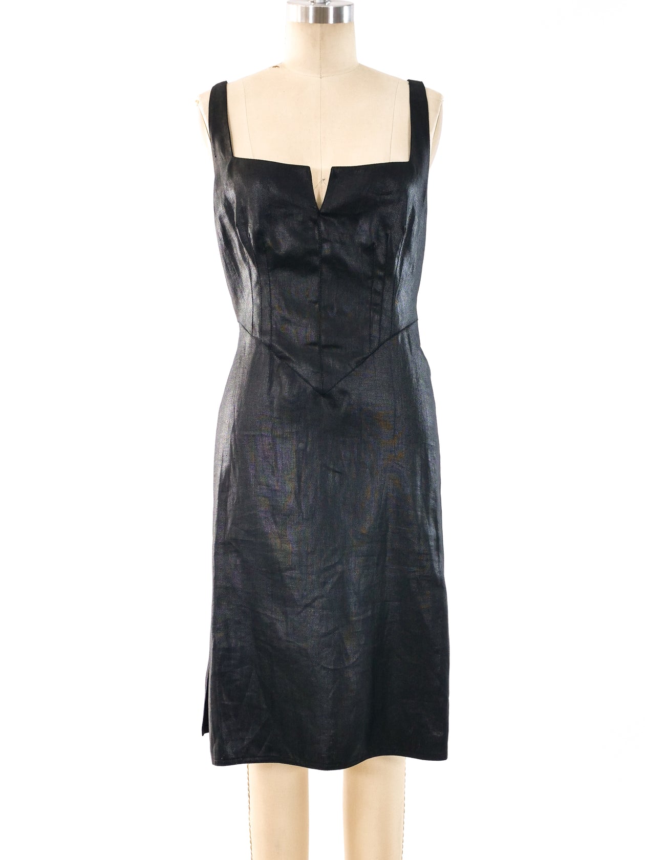 chinese dress ladies Valentino Waxed Linen Tank Dress