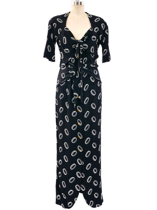 Chanel 1930's Inspired Tie Front Maxi Dress Dress arcadeshops.com
