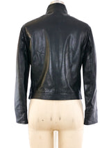 Versace Cropped Leather Jacket Jacket arcadeshops.com