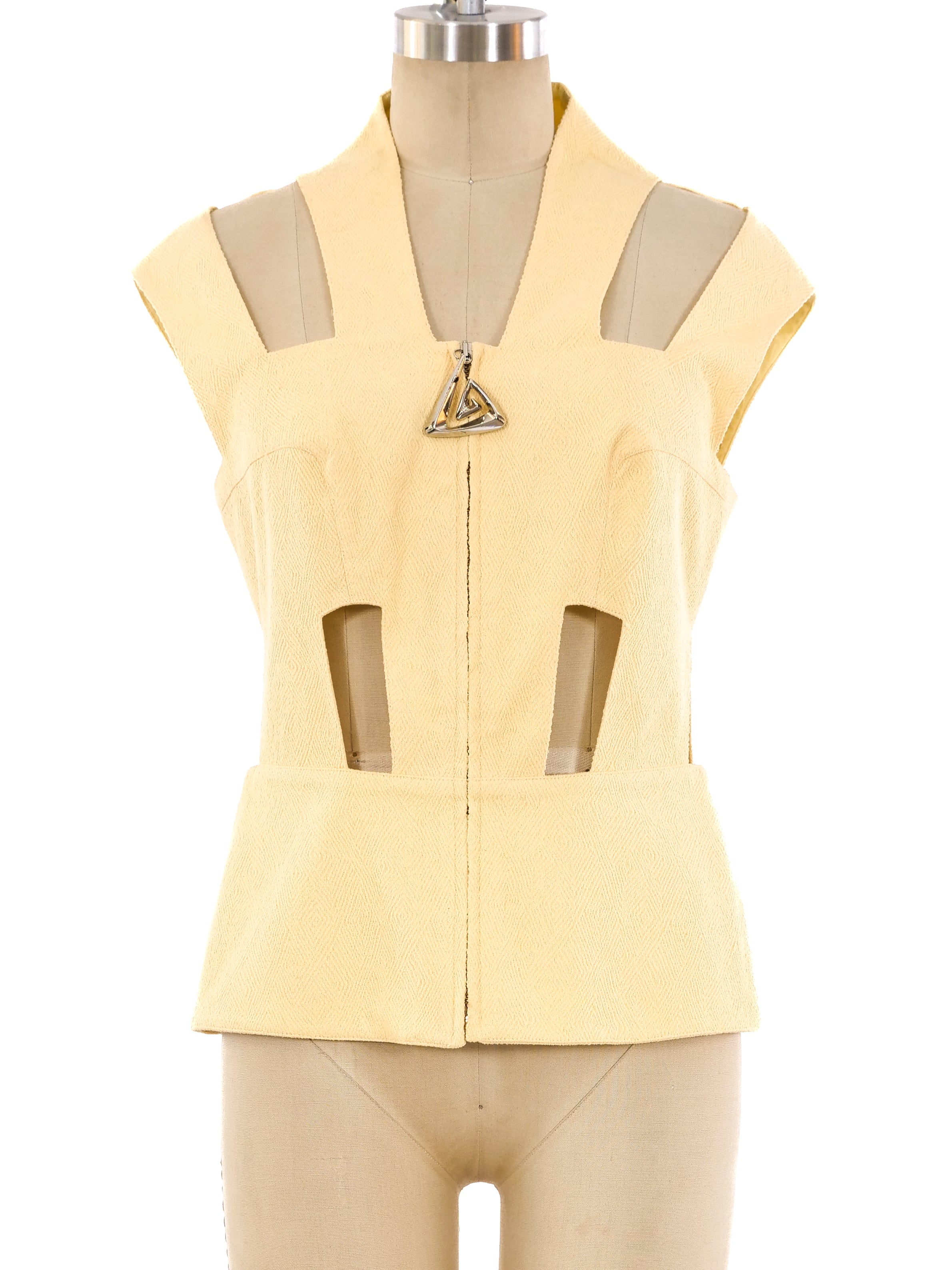 Thierry Mugler Cutout Peplum Top