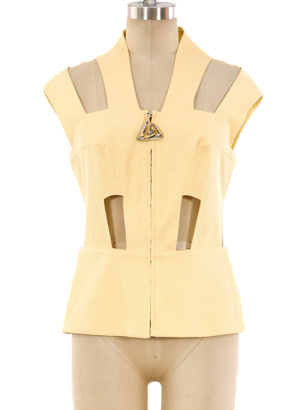 Thierry Mugler Cutout Peplum Top Top arcadeshops.com