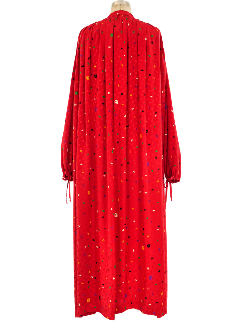 Christian Dior Abstract Dot Printed Silk Caftan Dress arcadeshops.com