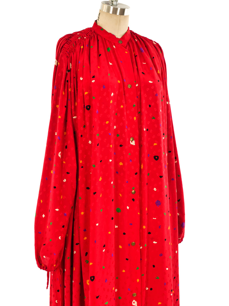 Christian Dior Abstract Dot Printed Silk Caftan Dress arcadeshops.com