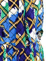 Yves Saint Laurent Abstract Plaid Skirt Ensemble Suit arcadeshops.com