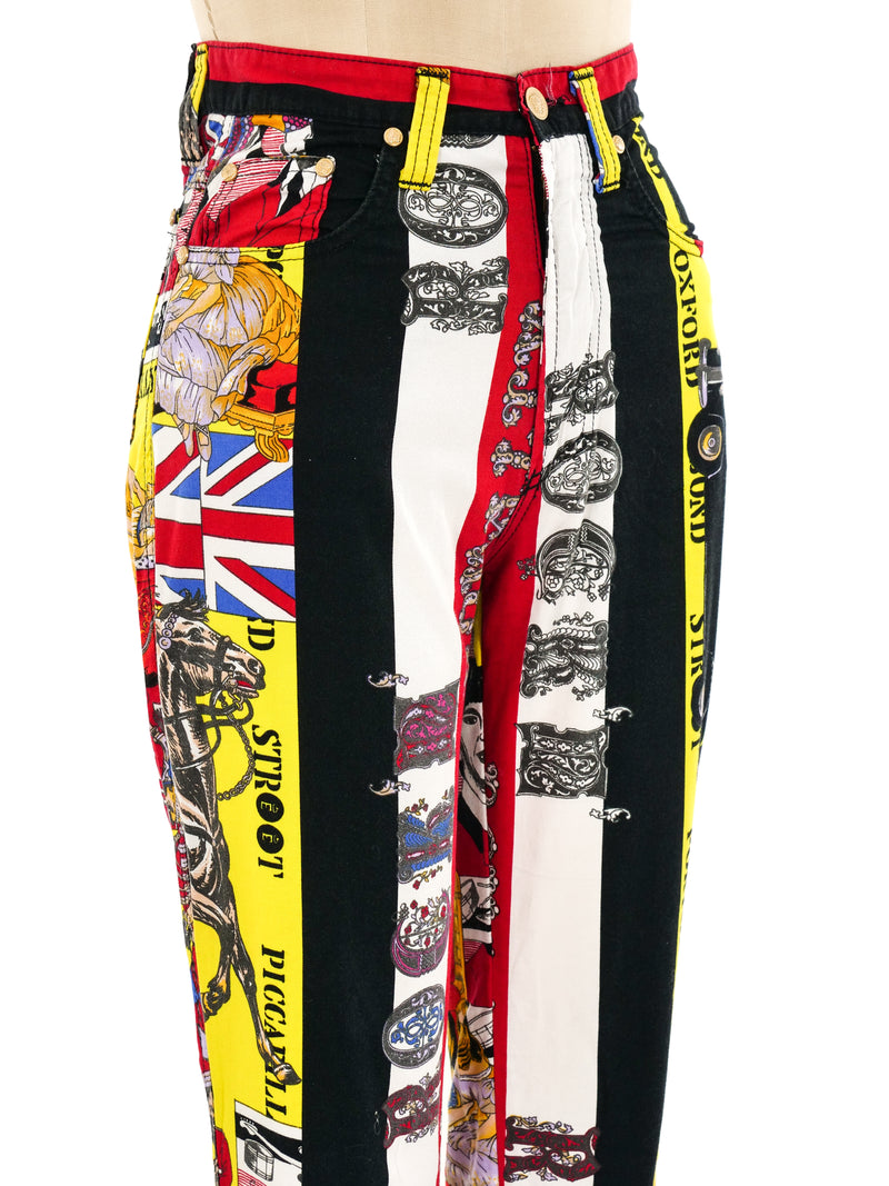 Gianni Versace Rock and Royalty Beatles Printed Jeans Bottom arcadeshops.com