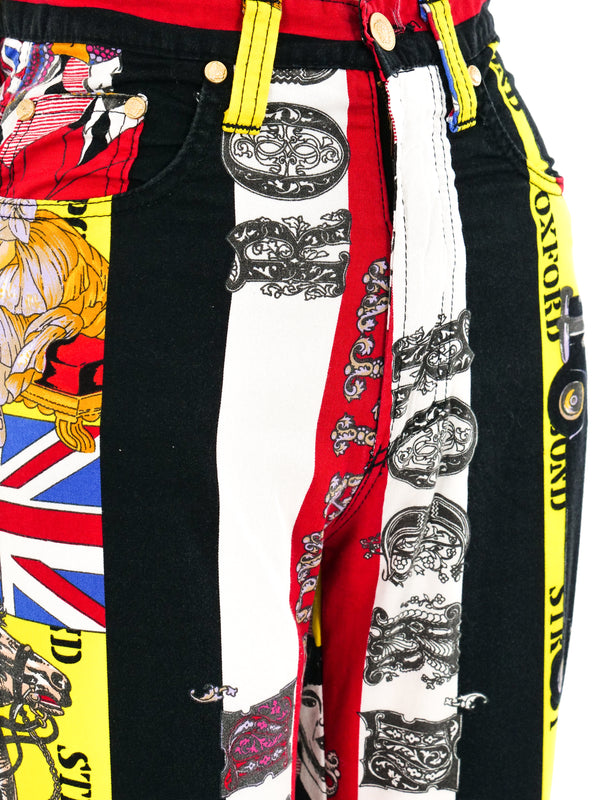 Gianni Versace Rock and Royalty Beatles Printed Jeans Bottom arcadeshops.com