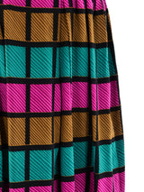 Christian Dior Windowpane Print Silk Skirt Bottom arcadeshops.com
