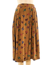 Christian Dior Abstract Printed Silk Skirt Bottom arcadeshops.com