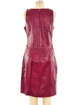 Versace Berry Leather Tank Dress Dress arcadeshops.com