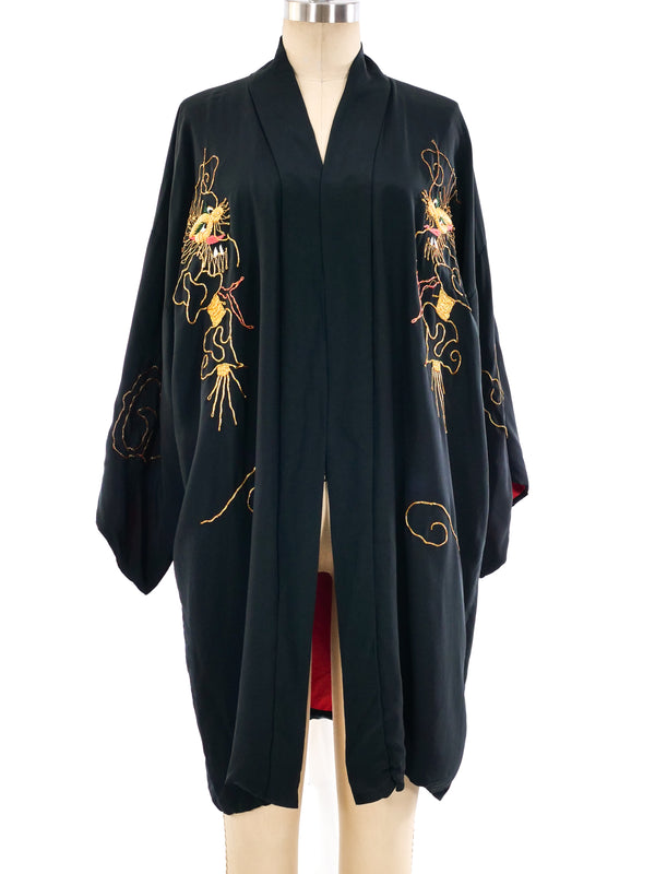 Dragon Embroidered Silk Robe Jacket arcadeshops.com