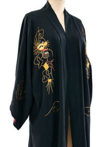 Dragon Embroidered Silk Robe Jacket arcadeshops.com