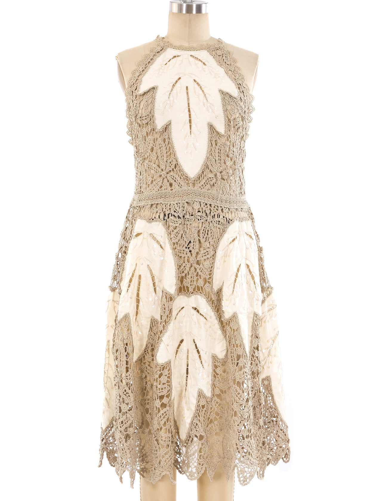 Sequin Embellished Sleeveless Crochet Dress Sequin Embellished Sleeveless Crochet Dress