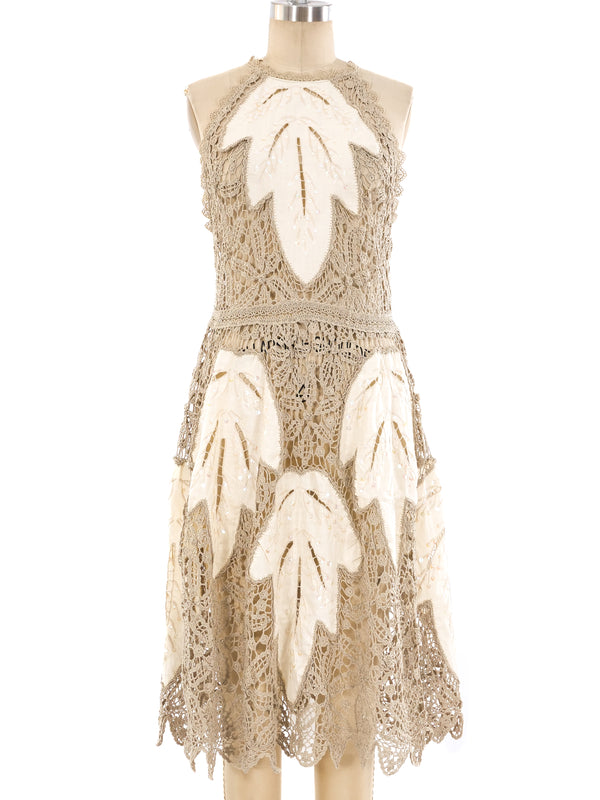Sequin Embellished Sleeveless Crochet Dress Dress arcadeshops.com