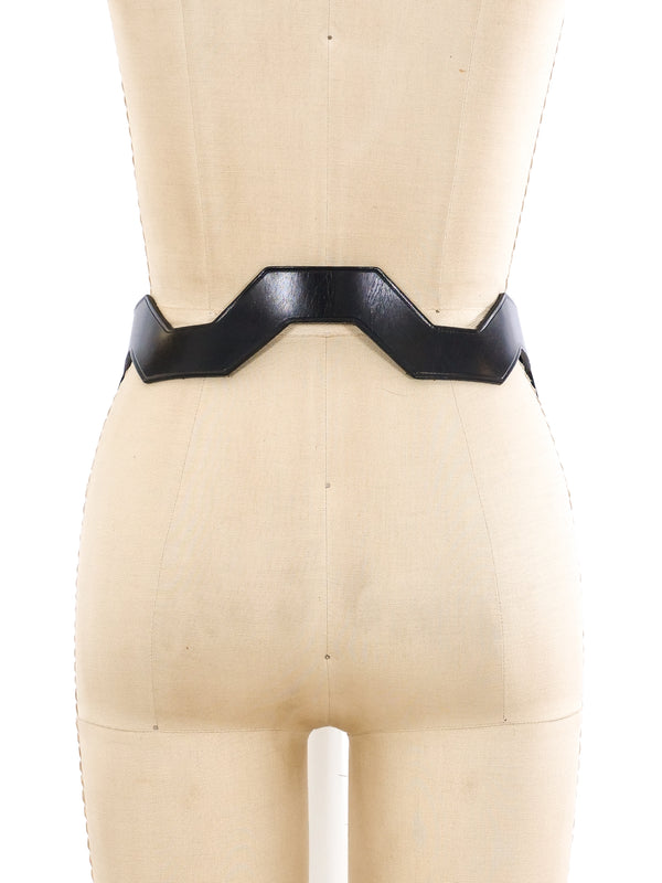 1990's Leather Zig Zag Belt Accessory arcadeshops.com