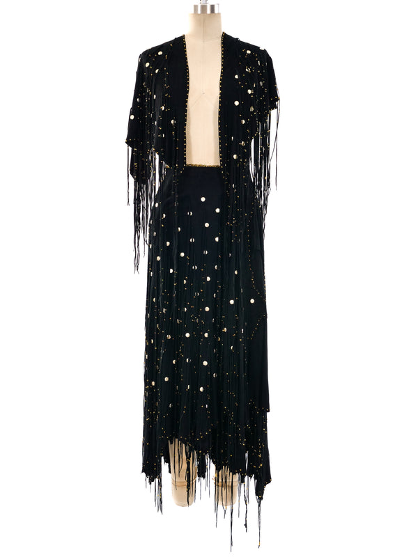 Jan Faulkner Studded Leather Fringe Ensemble Suit arcadeshops.com