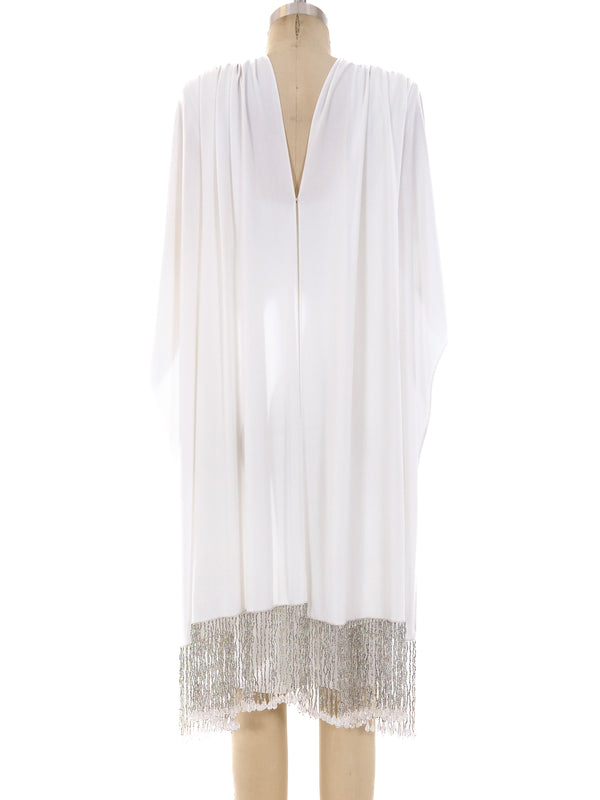 Beaded Fringe Caped Knit Dress Dress arcadeshops.com