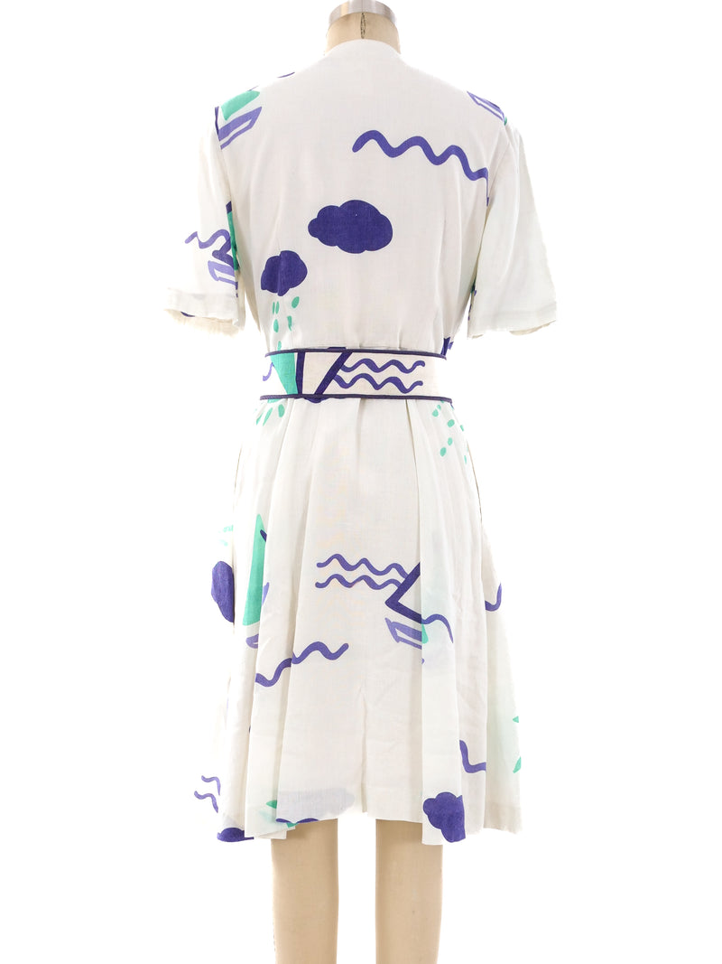 Hanae Mori Nautical Print Dress Dress arcadeshops.com
