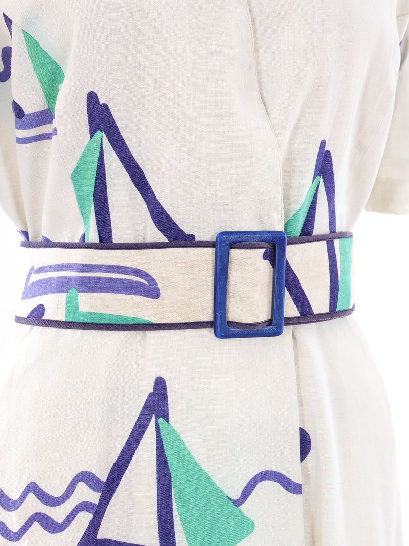 Hanae Mori Nautical Print Dress Dress arcadeshops.com