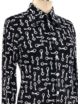 1970's Givenchy Key Printed Shirt Top arcadeshops.com