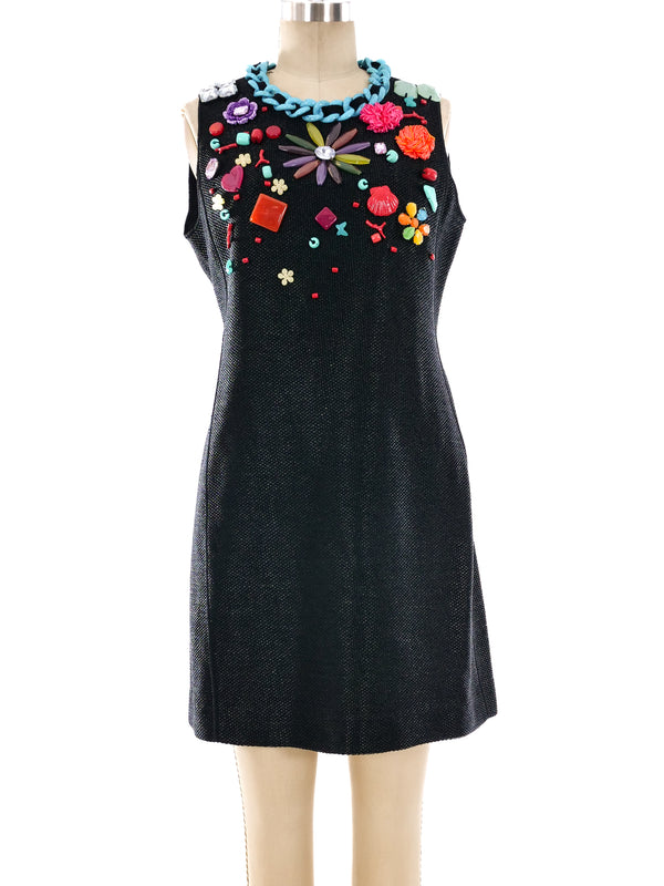 Moschino Cheap and Chic Raffia Accented Dress Dress arcadeshops.com