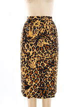 1986 Yves Saint Laurent Leopard Printed Skirt Bottom arcadeshops.com
