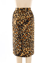 1986 Yves Saint Laurent Leopard Printed Skirt Bottom arcadeshops.com