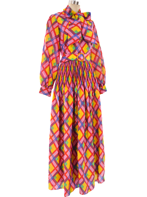 Rainbow Argyle Maxi Dress Dress arcadeshops.com