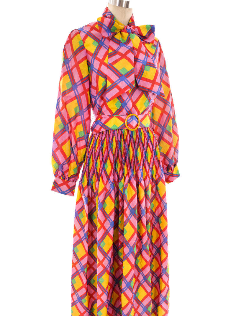 Rainbow Argyle Maxi Dress Dress arcadeshops.com