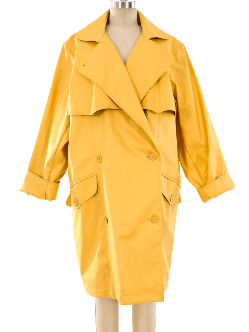 Yves Saint Laurent Yellow Trench Coat Jacket arcadeshops.com