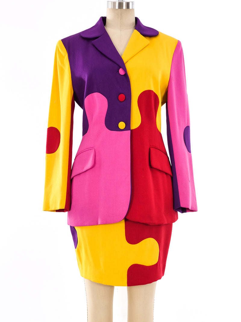 Moschino Puzzle Skirt Suit Suit arcadeshops.com