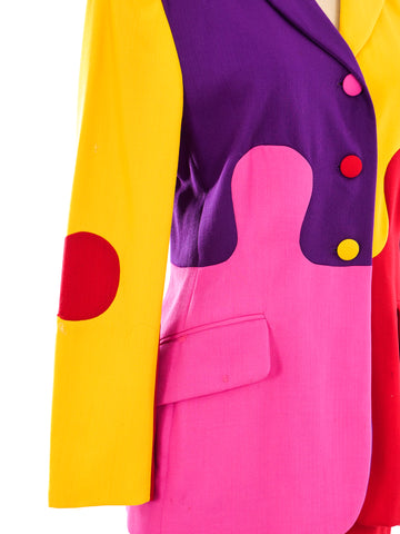 Ensemble Lounge Vintage MOSCHINO Années 90 - Imprimé Puzzle Multicolore Taille M