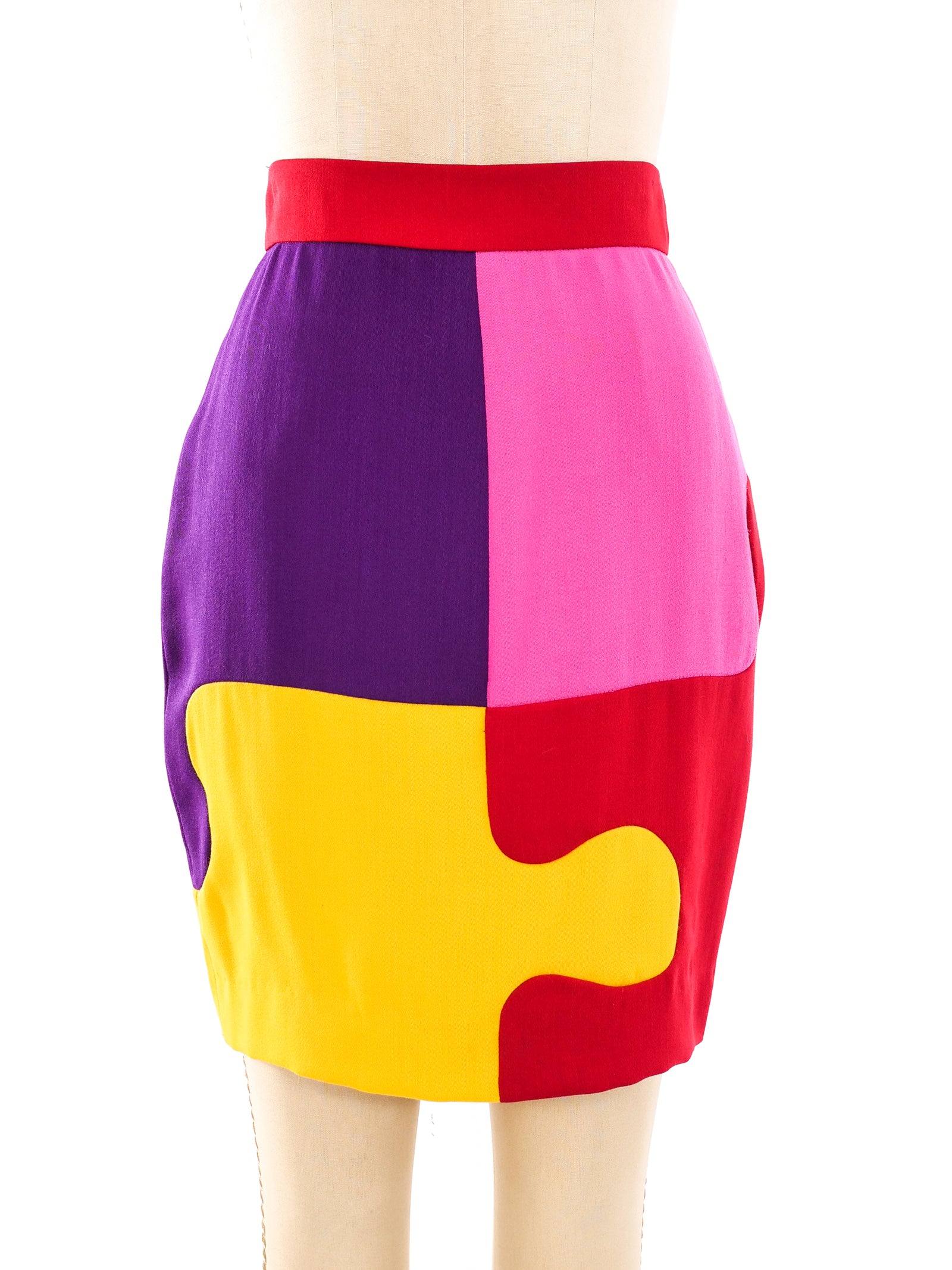 vintage MOSCHINO パズル柄 ワンピース N3290 Moschino Puzzle Skirt Suit
