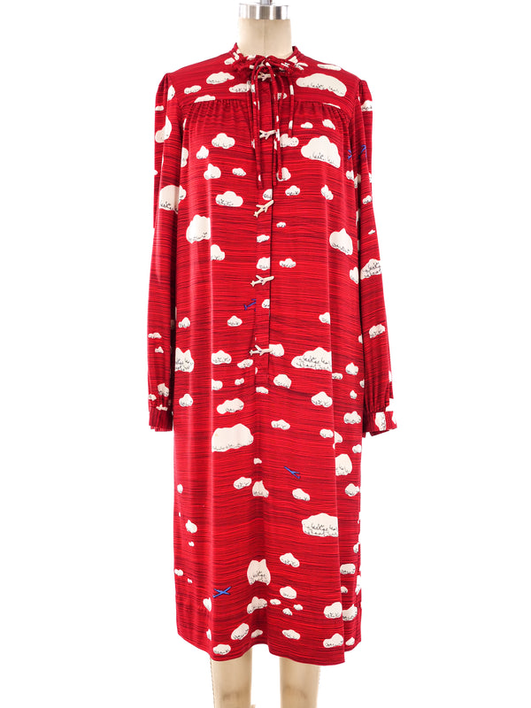 Hanae Mori Cloud Print Dress Dress arcadeshops.com