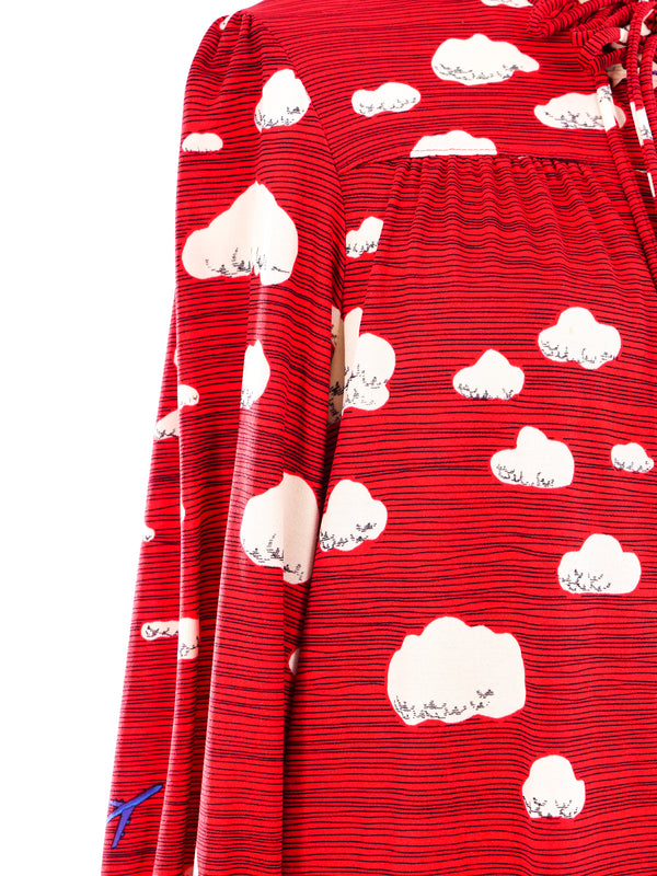 Hanae Mori Cloud Print Dress Dress arcadeshops.com