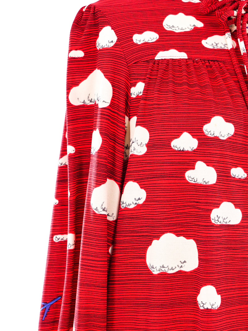 Hanae Mori Cloud Print Dress Dress arcadeshops.com